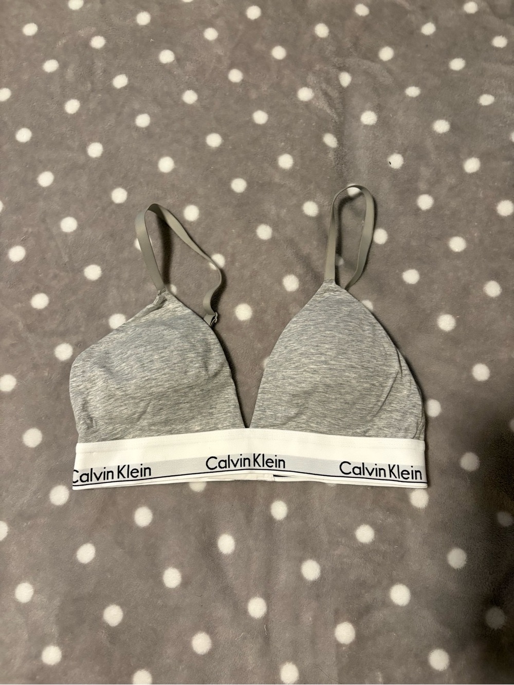 Calvin Klein Heather Gray Logo Bralette
